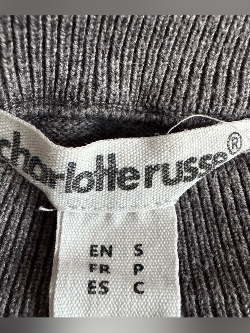 Charlotte Russe Grey & Green "Los Angeles" Cropped Knit Sweater Small - Picture 6 of 10